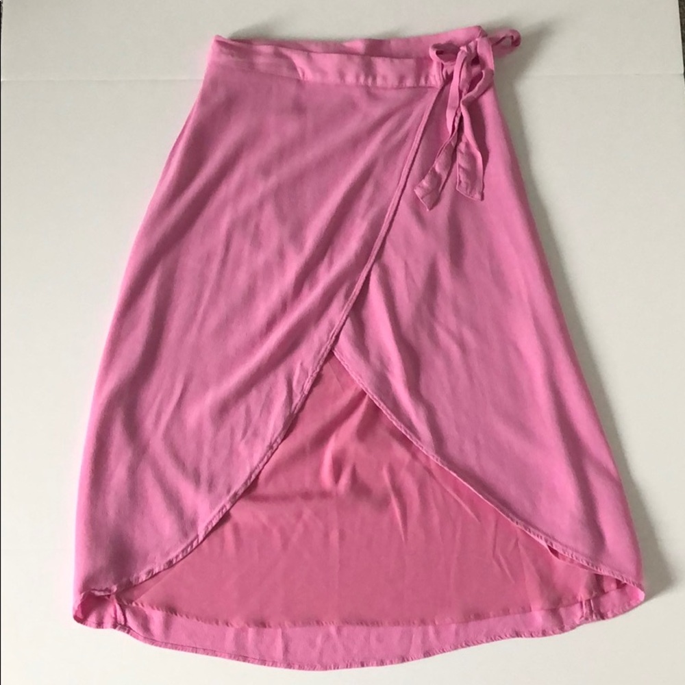 American Eagle Pink Tie Waist Wrap Skirt